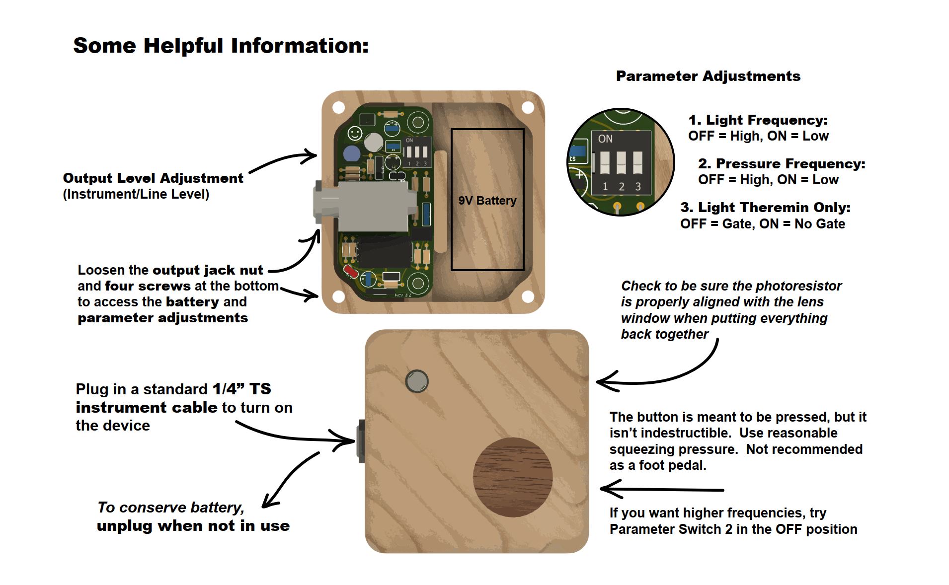 Instruction page for Beep Booper device
