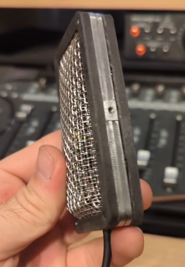 Ribbon Microphone Prototype with foil ribbon installed